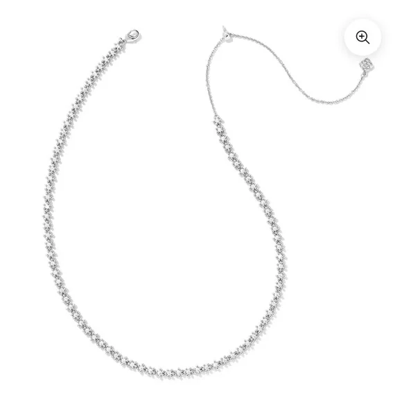 KENDRA SCOTT NYDIASILVER STRAND NECKLACE INWHITE CRYSTAL nwt